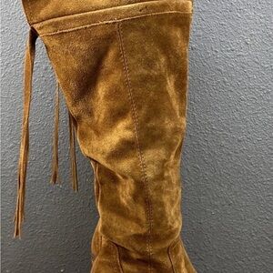 Franco Sarto Over-the-Knee Suede Boots in Chestnut Brown
